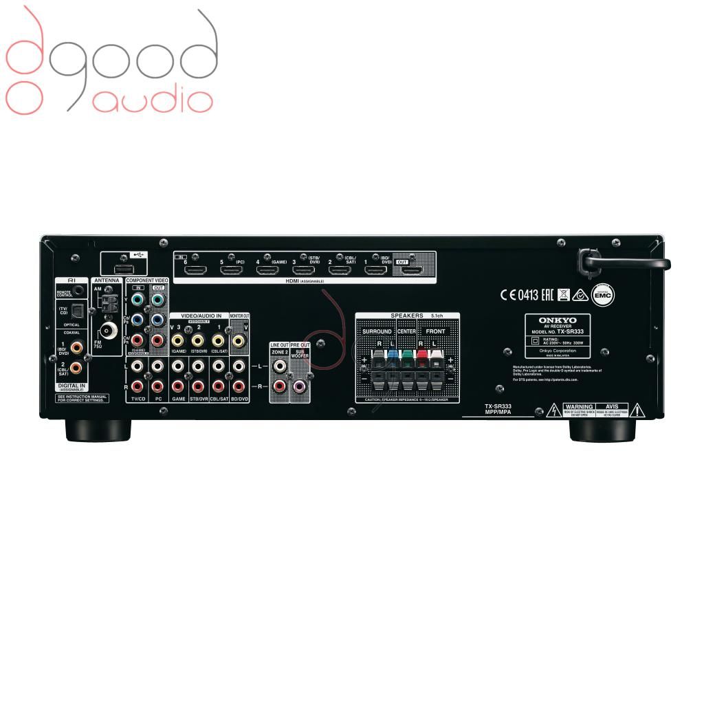 ONKYO TXSR333 5.1 CINEMA AV RECEIVER 3D BLUETOOTH BLACK (TXSR333