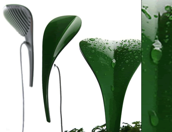 desainer industri Jacky Wu telah merancang perangkat Dew Drop yang dapat mengekstrak air dari udara tipis untuk tanaman. Dew Drop bekerja pada prinsip-prinsip kondensasi. Penggunaan untuk menanam daun buatan di panci yang sama dengan pabrik dan menghubungkannya ke stop kontak. Air mengembun pada daun dan menjadi bahan makanan bagi tanaman.