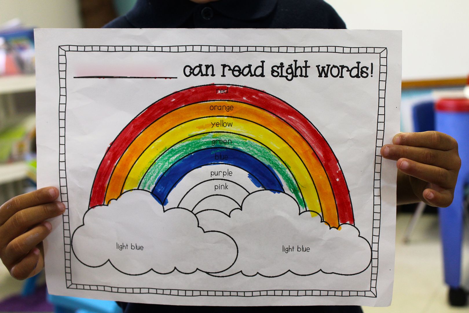 Use this rainbow to track students' sight word mastery! As they learn a new group of words, they color in that portion of the rainbow. 