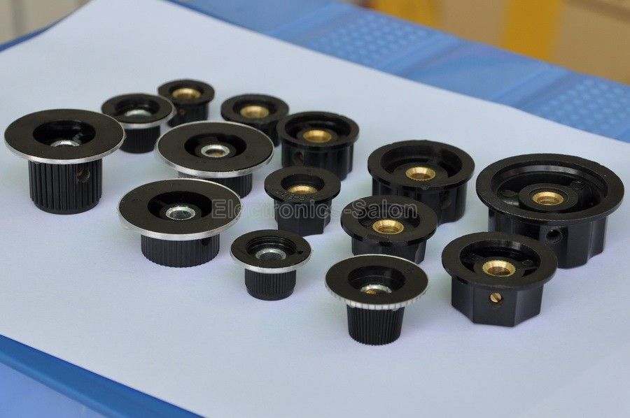 14 Types Knob Assortment Kit, for 1/4" Round Shaft Potentiometer or Switch.