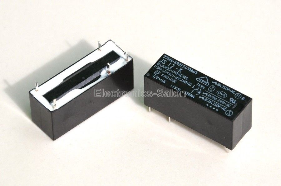 3PCS Takamisawa VE-12H5-K VE-12HE-K 12VDC SPDT 5A Power Relay 162480891646