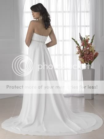 White or ivory chiffon beach Wedding Dress Evening Dress custom size 