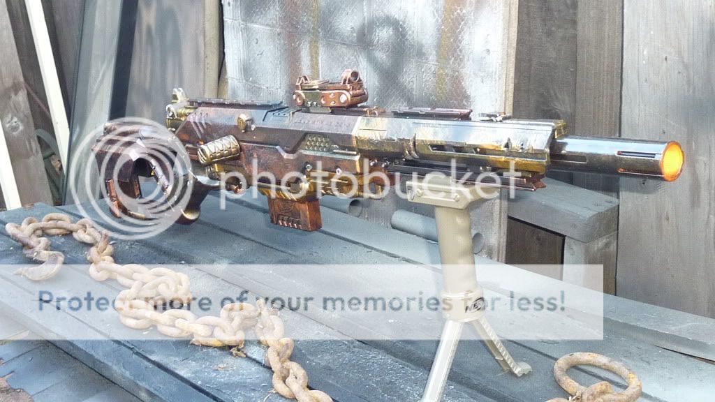   STEAMPUNK NERF SNIPER Rifle Gun breaks down REMOVABE PARTS ammo