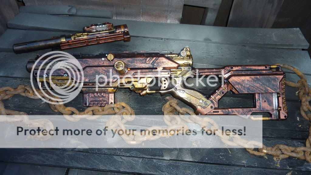 SUPER MODIFIED STEAMPUNK NERF SNIPER Rifle Gun breaks down REMOVABE 