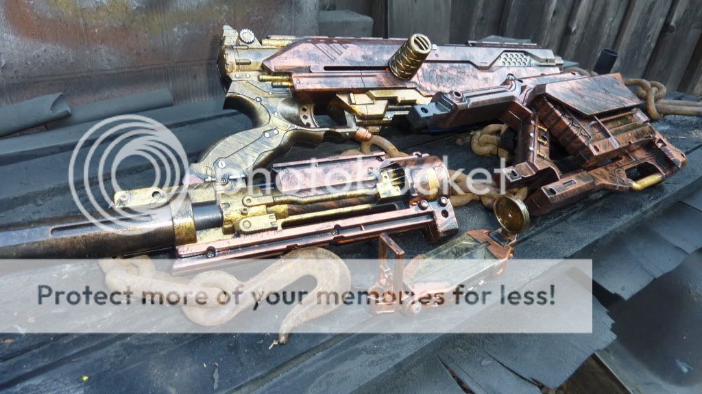   STEAMPUNK NERF SNIPER Rifle Gun breaks down REMOVABE PARTS ammo