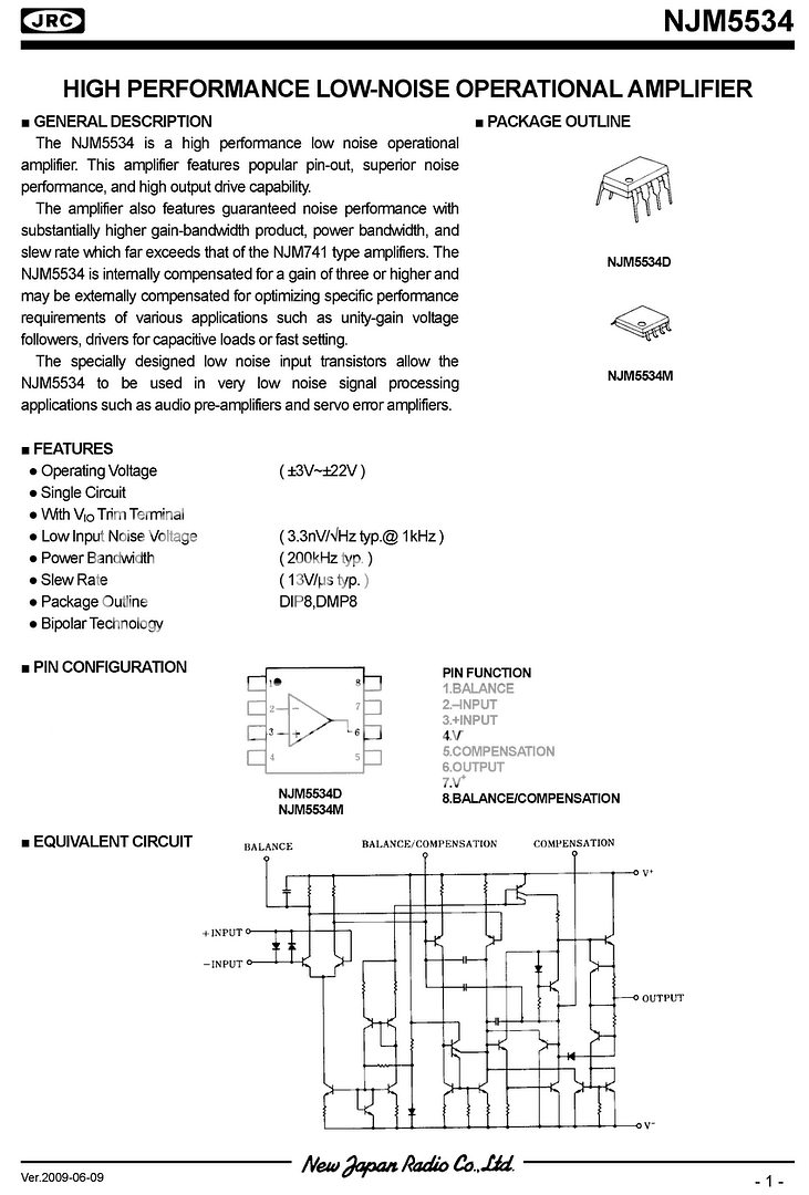 ltd ic njm5534d lot of 4 pieces package outline dip8 datasheet http 