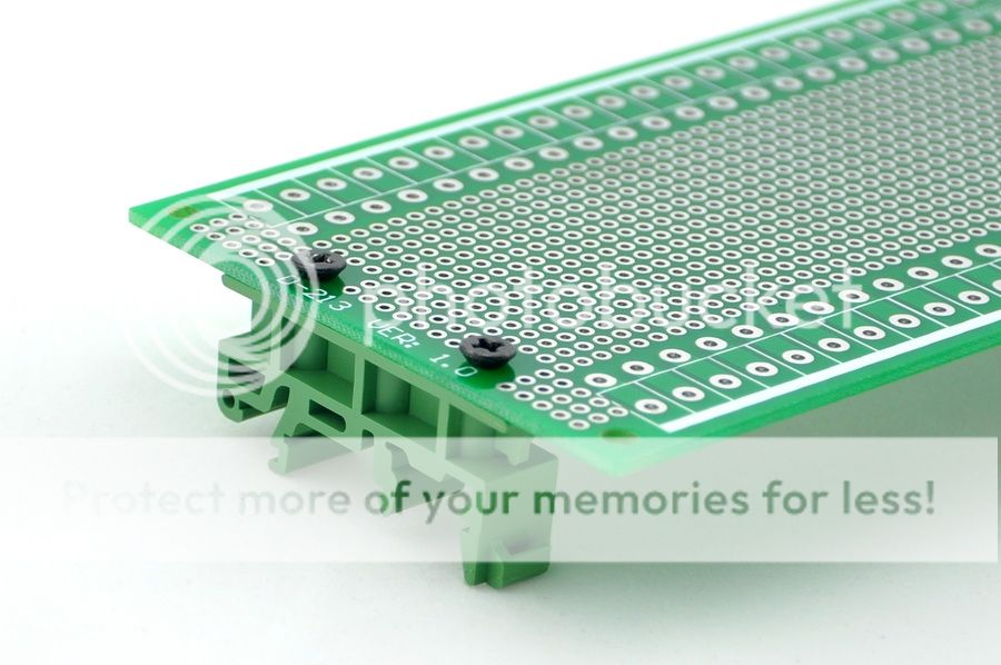 Prototype PCB with DIN Rail Adapter, 137.4 x 72mm, for DIN Rail ...