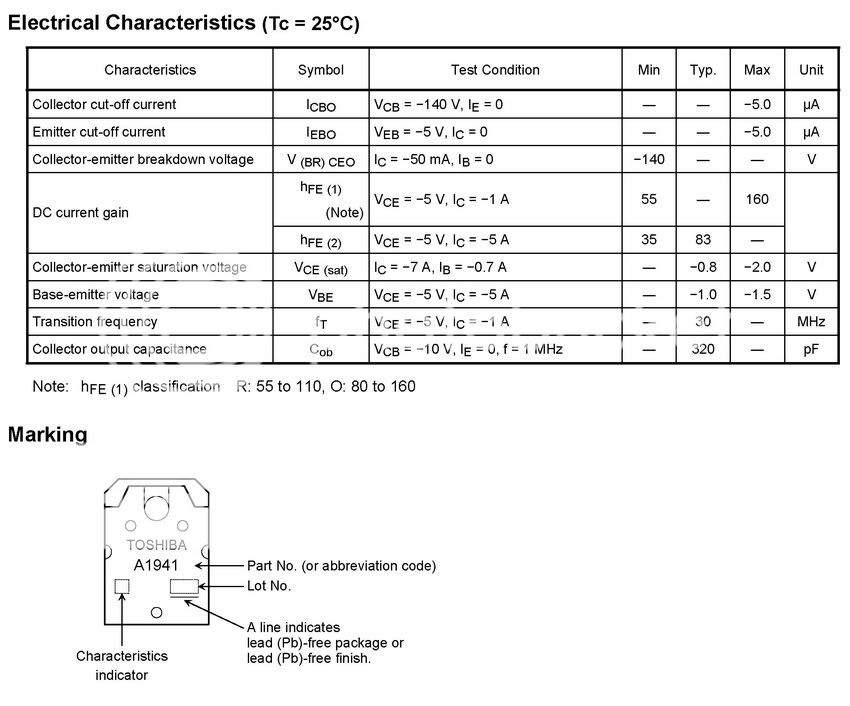 2SA1941 A1941 Original TOSHIBA Amp. Transistor,PNP, x 5 eBay
