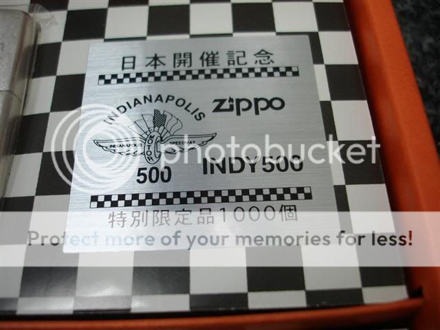 INDY 500 ZIPPO JAPAN COMMEMORATIVE COLLECTION LIMITED EDITION RARE L 